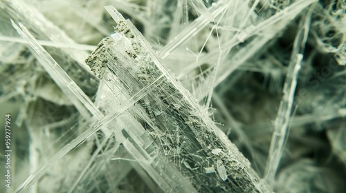 Obraz na płótnie Close-up of White Asbestiform Mineral Fibers w salonie