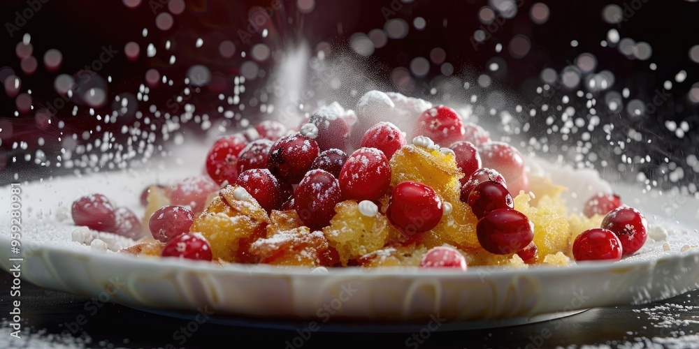 Fotografie Delicious Austrian Kaiserschmarren with Cranberries