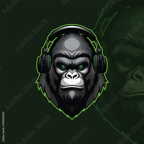 Gorilla Mascot Gaming Logo