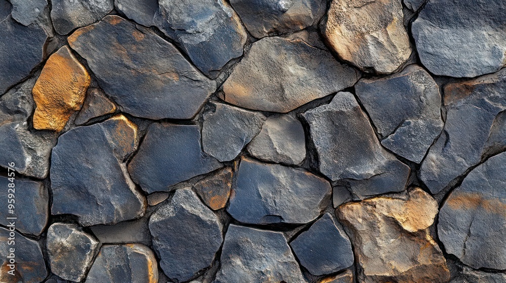 A close-up photograph of a textured stone wall with a mixture of gray and yellowish tones, A close-up photograph of a textured stone wall with a mixture of gray and yellowish tones,