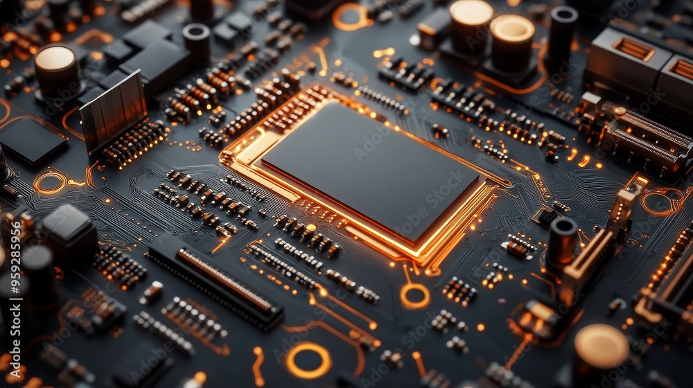Create a detailed, technical diagram of a copper board used in robotics Create a detailed, technical diagram of a copper board used in robotics