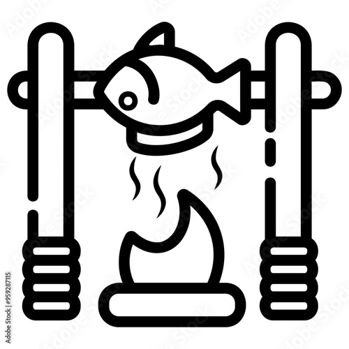 fish Line Icon