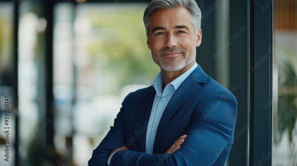 Confident Businessman in a Modern Office Environment Confident Businessman in a Modern Office Environment