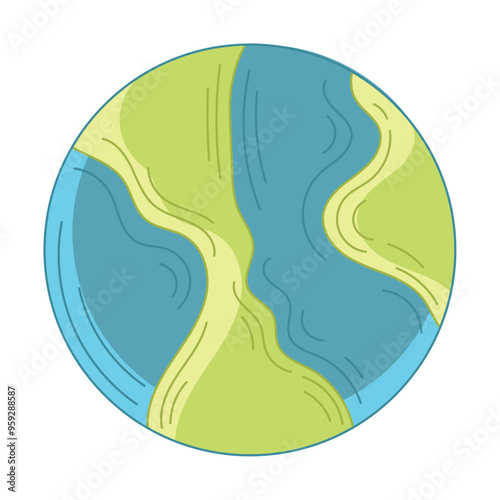 Colored earth planet icon Vector