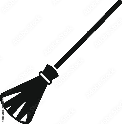 Wallpaper Mural Witch broom silhouette icon representing halloween cleaning Torontodigital.ca