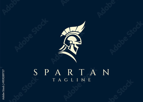 Vector illustration of Spartan Silhouette Logo Design