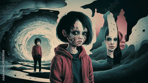 illustration of a dissociative child photo