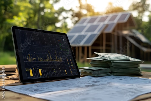 Financial Analysis of a Solar Panel Installation with a Schematic Design photo