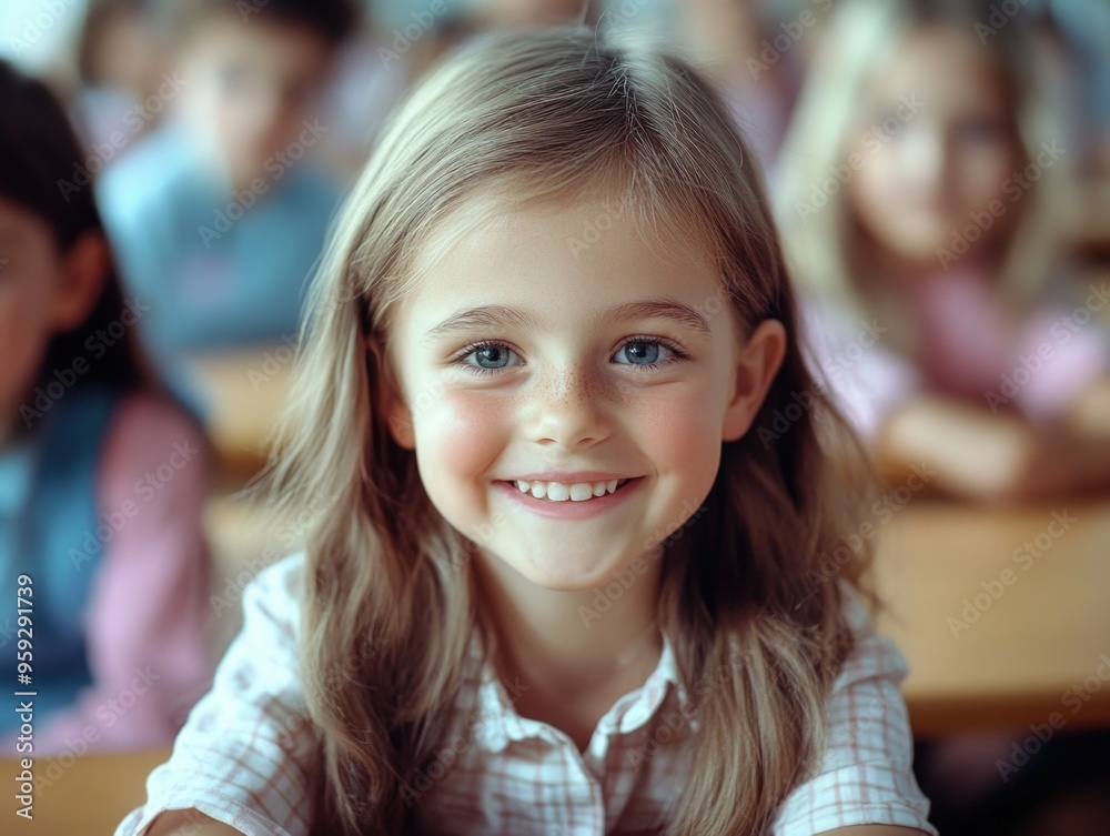 Smiling Girl in School Uniform Smiling Girl in School Uniform