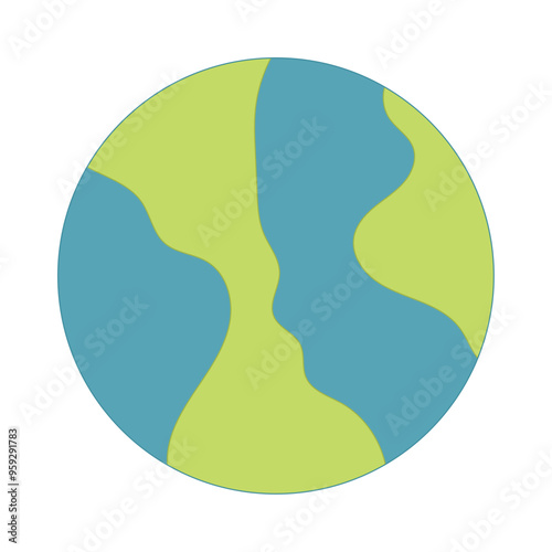 Colored earth planet icon Vector