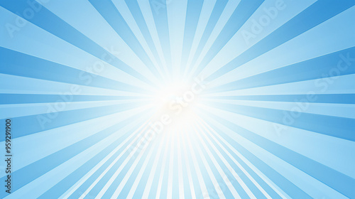 Light blue and white background with sun rays