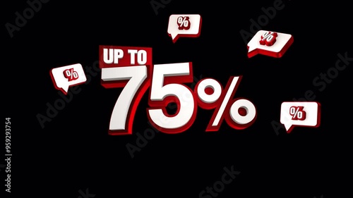 3d render of a discount symbol background alpha 75%