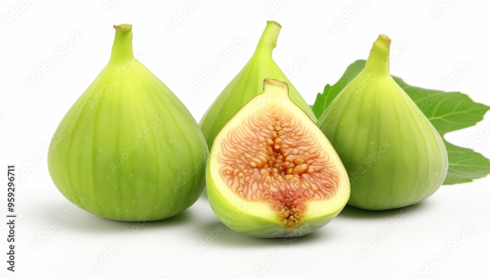 fresh green figs isolated on white fresh green figs isolated on white