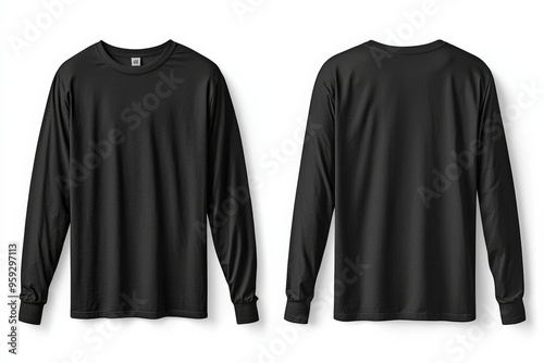 Black long sleeve tshirt mockup isolated created with Generative AI