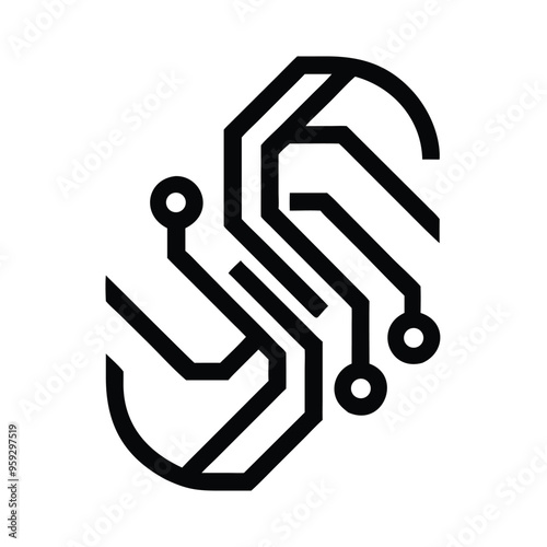 Futuristic Technology Company Logo Stylish Logo Design Vector Illustration for Modern Branding
