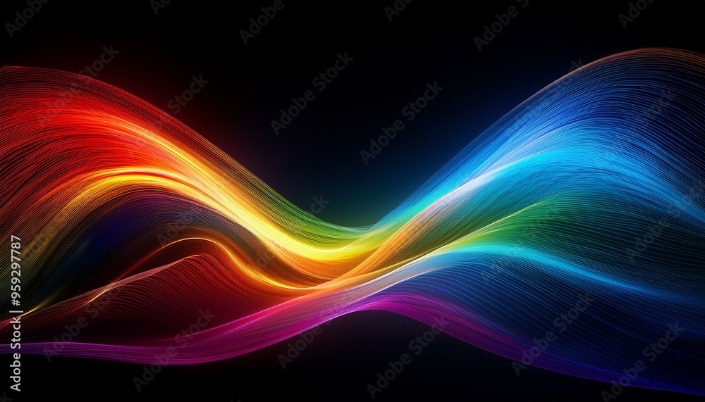 Naklejka premium 幻想的なエネルギーが空間を満たすかのような、未来的で神秘的な抽象アート