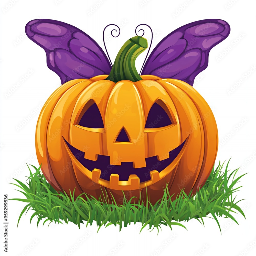 Obraz premium Jack-O-Lantern with Butterfly Wings