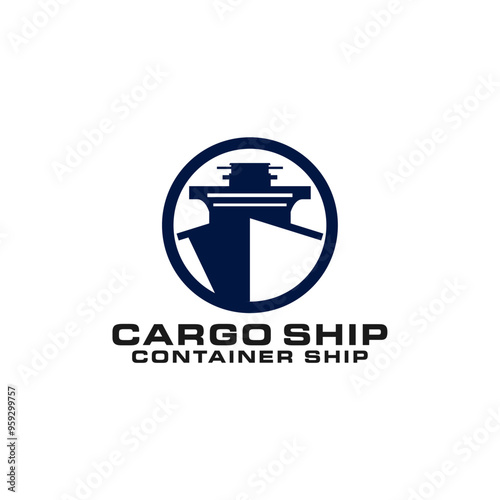 Cargo Ship Shipment Global Express for Expedition Logo Template Vector