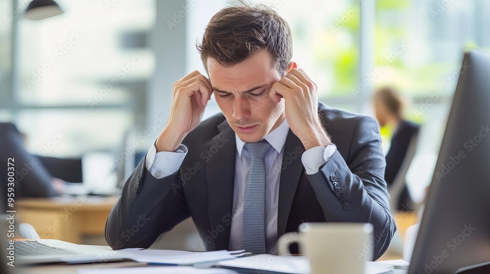 Mental illness in office, stressful workplace. Mental illness in office, stressful workplace.