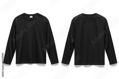 Black long sleeve tshirt mockup isolated created with Generative AI