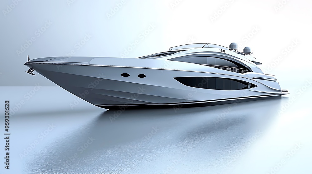 A sleek modern luxury yacht, calmly floating on still waters, embodying elegance and leisure. A sleek modern luxury yacht, calmly floating on still waters, embodying elegance and leisure.