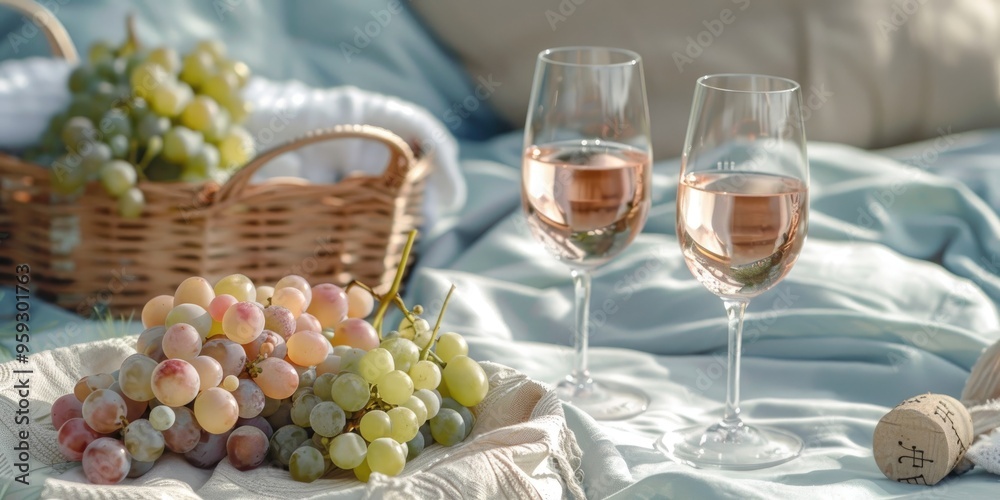 Outdoor gathering featuring two wine glasses Outdoor gathering featuring two wine glasses