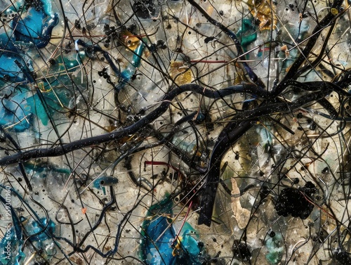 Brain Tissue Detailed View, Microplastic Accumulation
