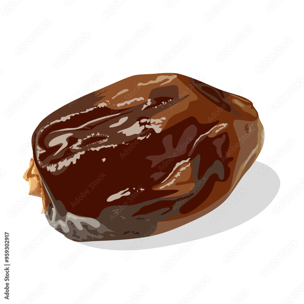 Vector illustration, dried dates, isolated on white background. Vector illustration, dried dates, isolated on white background.
