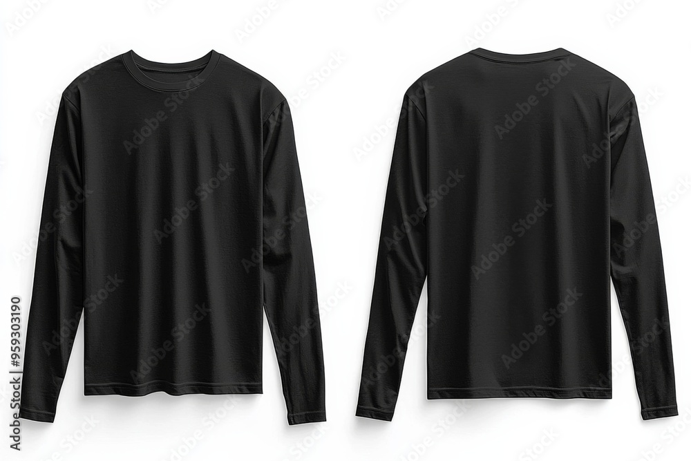 Black long sleeve tshirt mockup isolated created with Generative AI