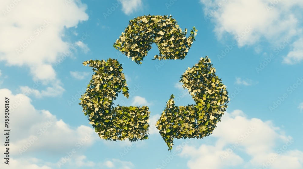 Obraz premium Recycling Symbol Representing Environmental Sustainability and Eco-Friendly Practices