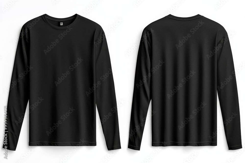 Black long sleeve tshirt mockup isolated created with Generative AI Black long sleeve tshirt mockup isolated created with Generative AI