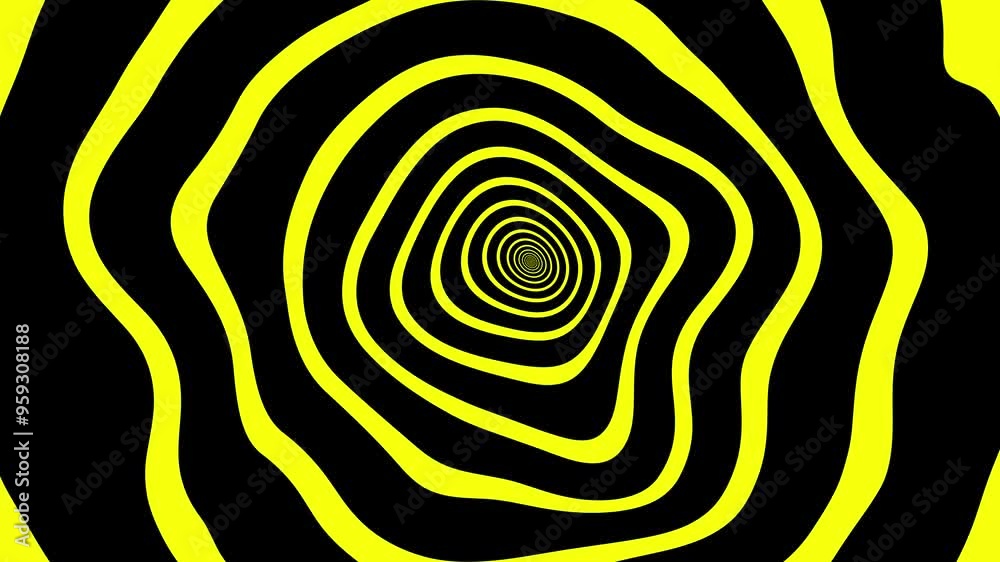 psychedelic trippy background Yellow and black concentric rings create optical illusion of tunnel. Suitable for designs related to abstract, pattern, modern, illusion concepts. psychedelic trippy background Yellow and black concentric rings create optical illusion of tunnel. Suitable for designs related to abstract, pattern, modern, illusion concepts.
