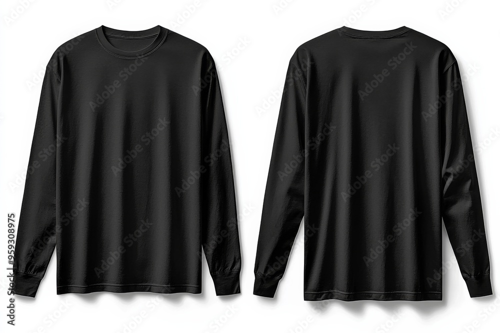 Black long sleeve tshirt mockup isolated created with Generative AI Black long sleeve tshirt mockup isolated created with Generative AI