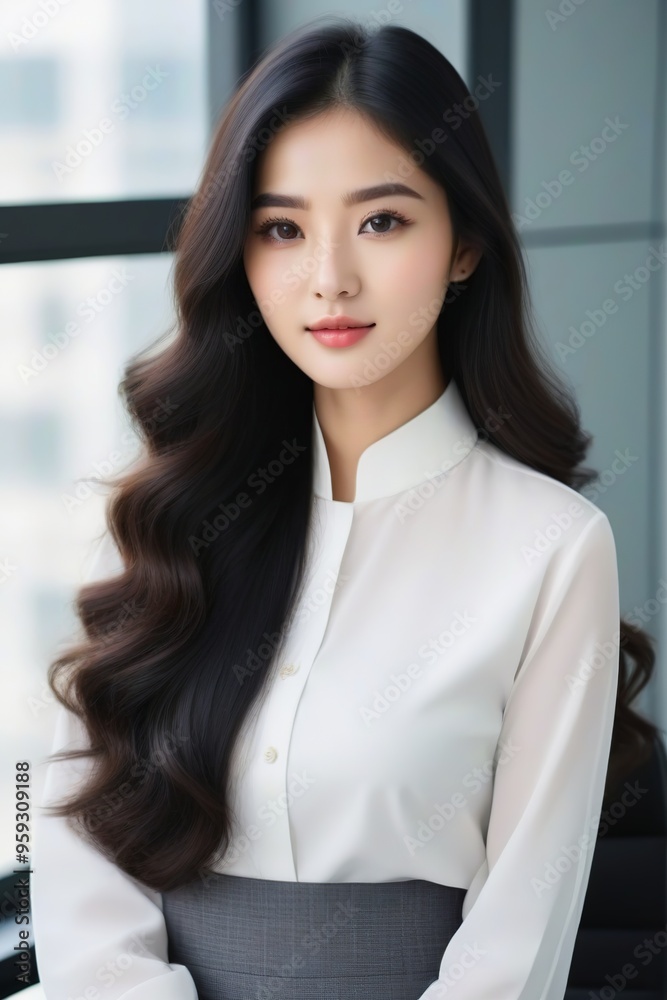 Title: Entrepreneur Woman Posing Professionally in Corporate Environment Title: Entrepreneur Woman Posing Professionally in Corporate Environment