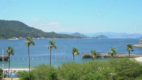 Gorgeous View of Karuga Seaside Park in Kure City, Hiroshima Prefecture.