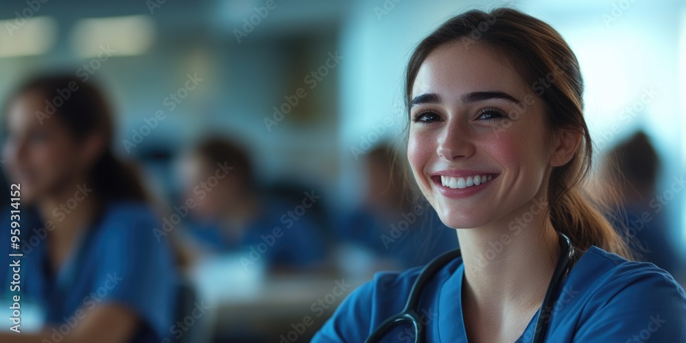 Smiling Nurse in Hospital Setting Smiling Nurse in Hospital Setting