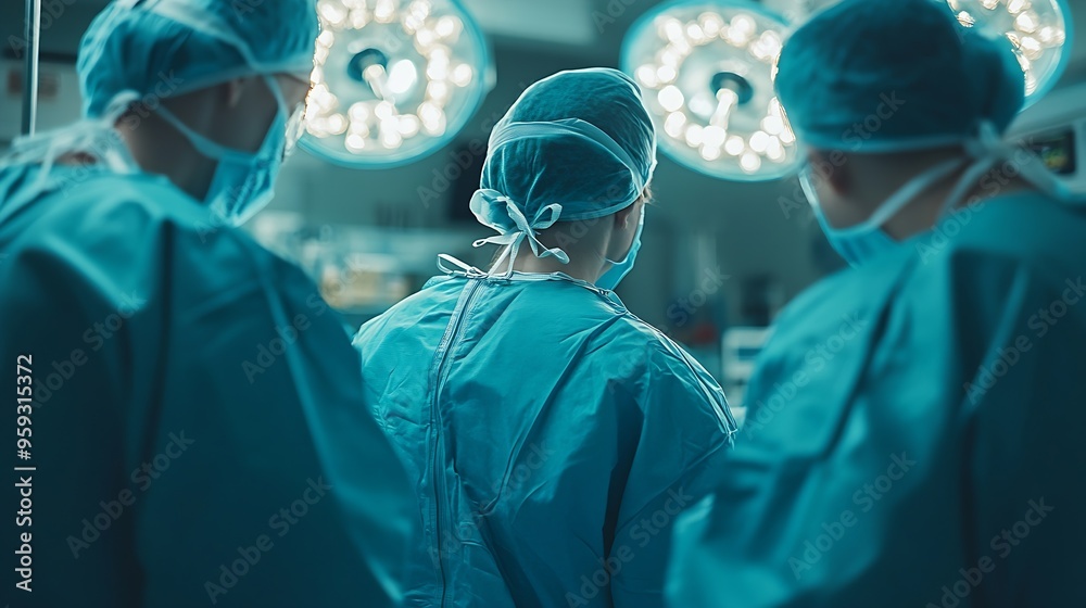 Team of doctor or surgeon and nurse in blue gown inside operating room did minimal invasive spine surgery technology with medical instrumentDisc surgery in sciatica painClose up at ins : Generative AI Team of doctor or surgeon and nurse in blue gown inside operating room did minimal invasive spine surgery technology with medical instrumentDisc surgery in sciatica painClose up at ins : Generative AI