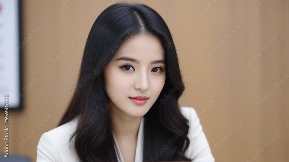 Entrepreneur Woman Posing Professionally in Corporate Environment Entrepreneur Woman Posing Professionally in Corporate Environment