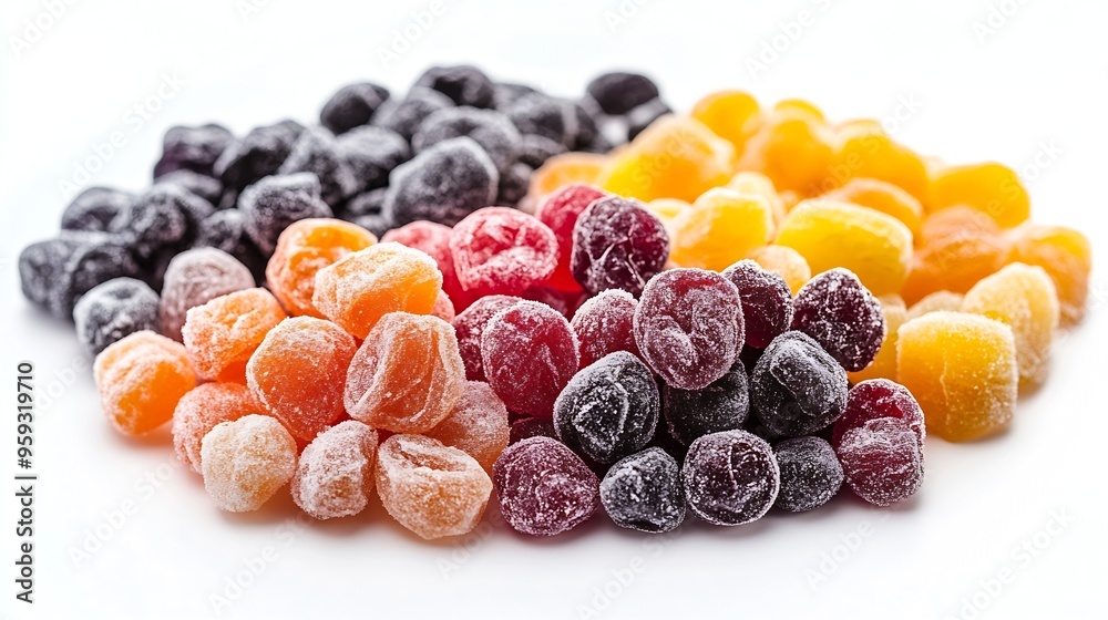 Freeze dried fruit on a white background : Generative AI Freeze dried fruit on a white background : Generative AI