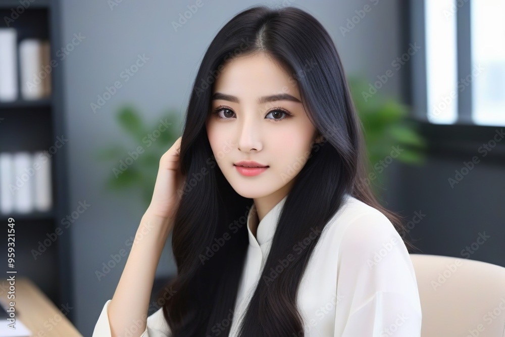 Entrepreneur Woman Posing Professionally in Corporate Environment Entrepreneur Woman Posing Professionally in Corporate Environment