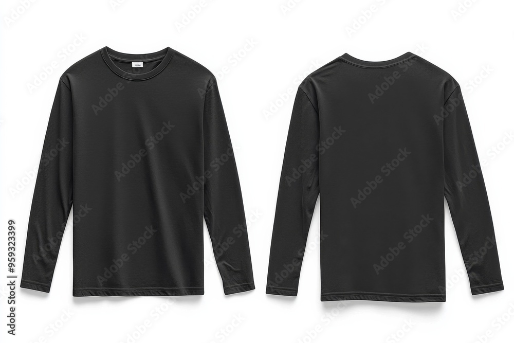Black long sleeve tshirt mockup isolated created with Generative AI Black long sleeve tshirt mockup isolated created with Generative AI