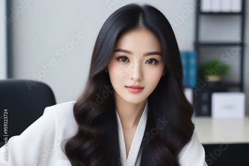 Confident Businesswoman with Fashionable Look and Radiant Smile
