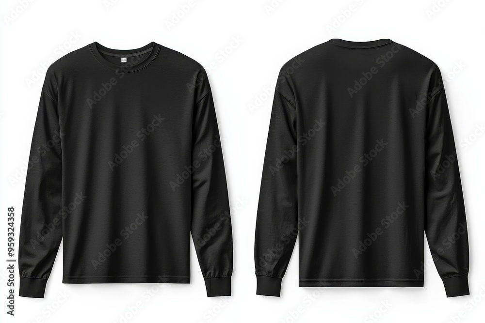 Black long sleeve tshirt mockup isolated created with Generative AI Black long sleeve tshirt mockup isolated created with Generative AI