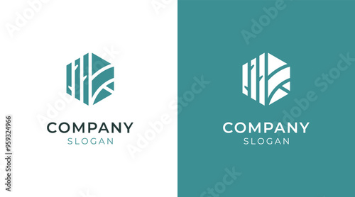 Monogram R logo nature, forest, leaf, bamboo. Revitalize logo vector