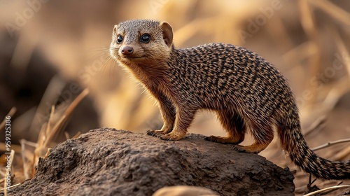 Common dwarf mongoose  Lewa Conservancy North Kenya : Generative AI photo