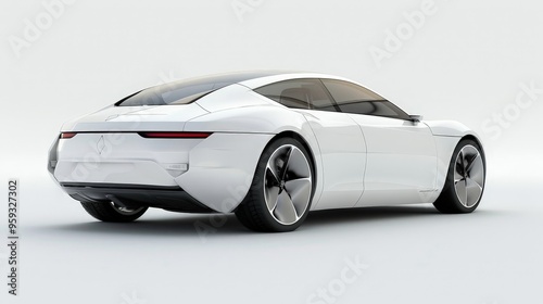 A high-tech white autonomous car, set against a white backdrop, highlighting its sleek design and innovative features.