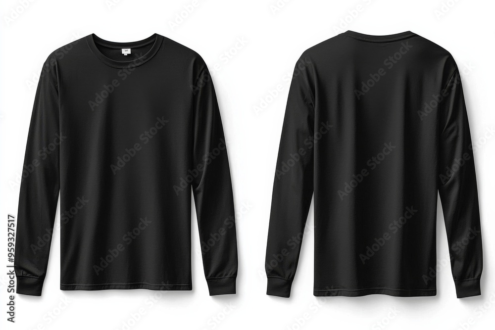 Black long sleeve tshirt mockup isolated created with Generative AI Black long sleeve tshirt mockup isolated created with Generative AI