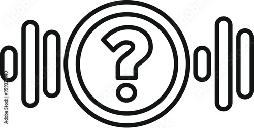 This icon represents a voice assistant listening to a question with sound waves