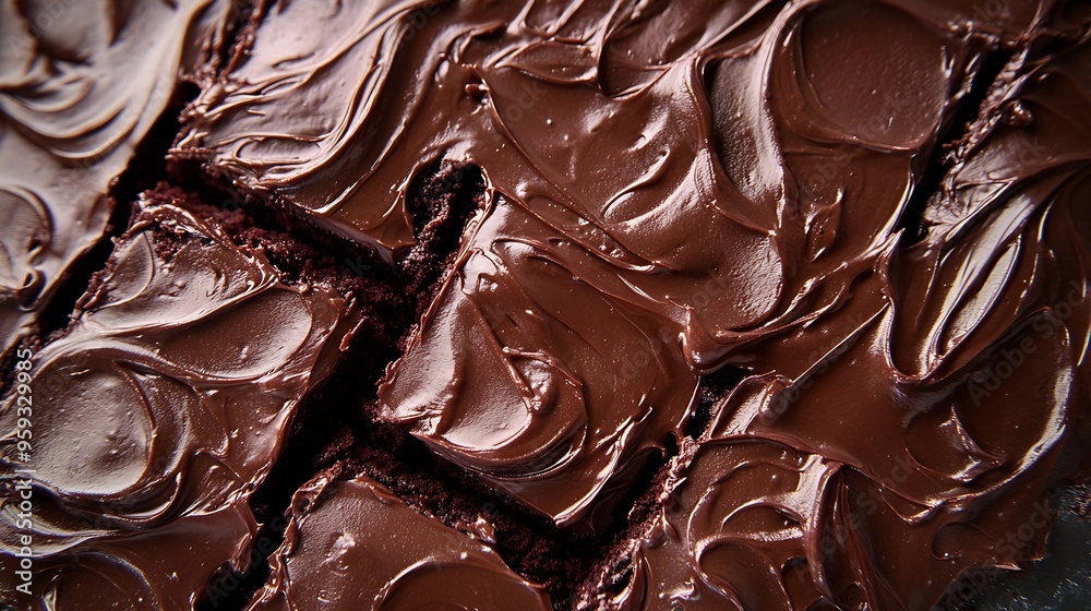 Cut square peaces of dark chocolate moist buttermilk sheet cake with chocolate butter cream homemade dessert : Generative AI Cut square peaces of dark chocolate moist buttermilk sheet cake with chocolate butter cream homemade dessert : Generative AI