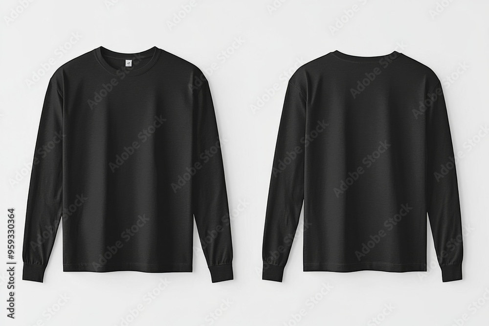 Black long sleeve tshirt mockup isolated created with Generative AI Black long sleeve tshirt mockup isolated created with Generative AI